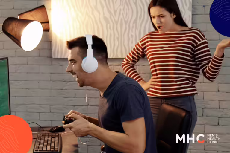 MHC Blog Cover Gaming Addictions Effects on Mens Mental Sexual Health 101723 KT 1